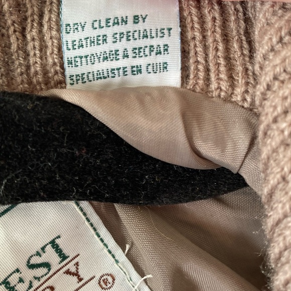 VINTAGE NORTHWEST TERRITORY Cable Knit Acrylic, Genuine Leather Jacket ~6463-001 - Picture 6 of 6